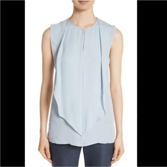 St John Silk Georgette Shell Double Ruffle Top - Picture 2 of 5